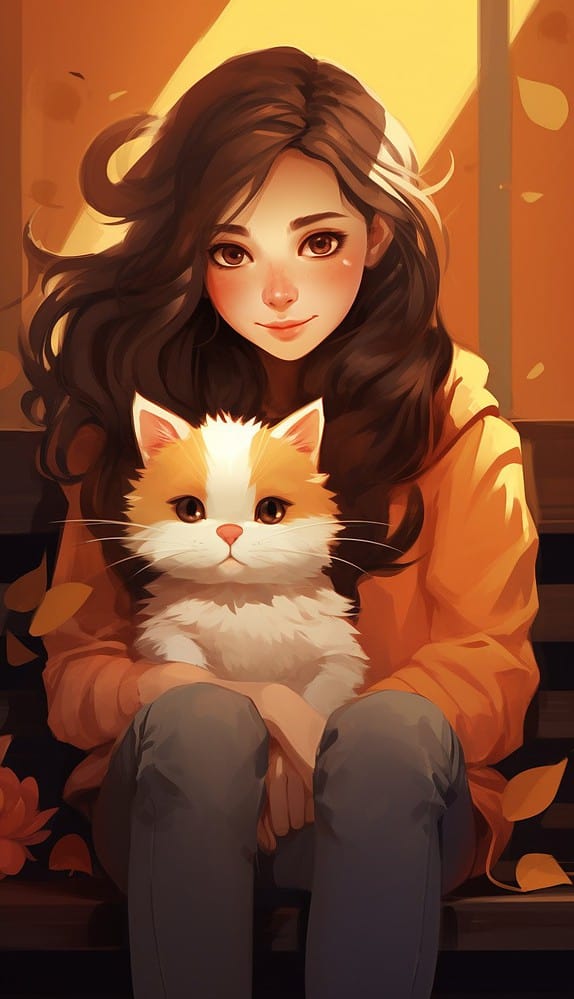 cat and girl 02