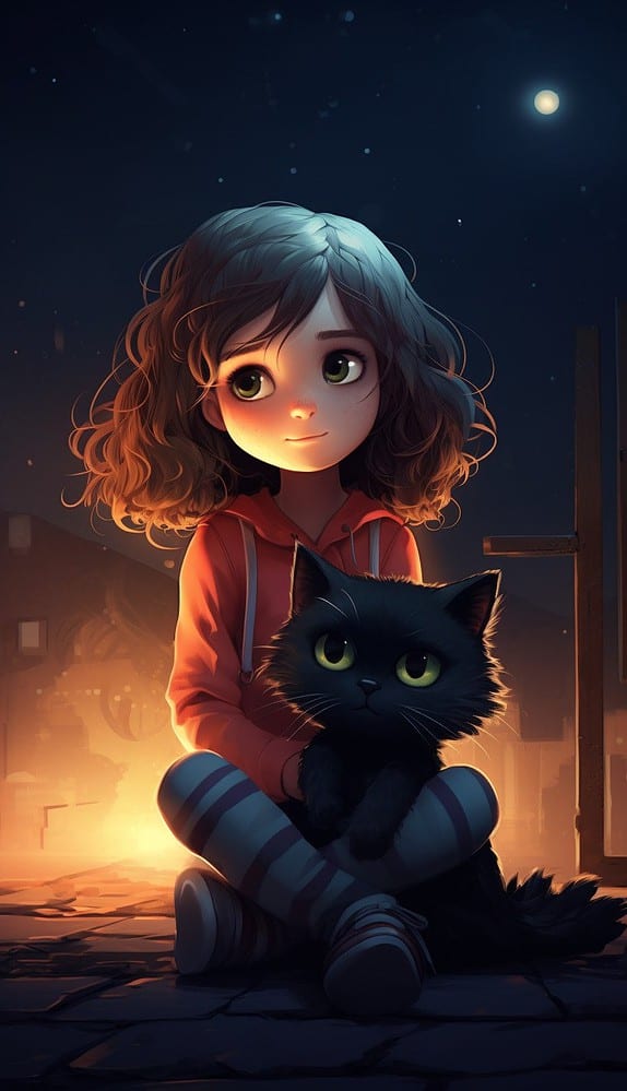 cat and girl 05