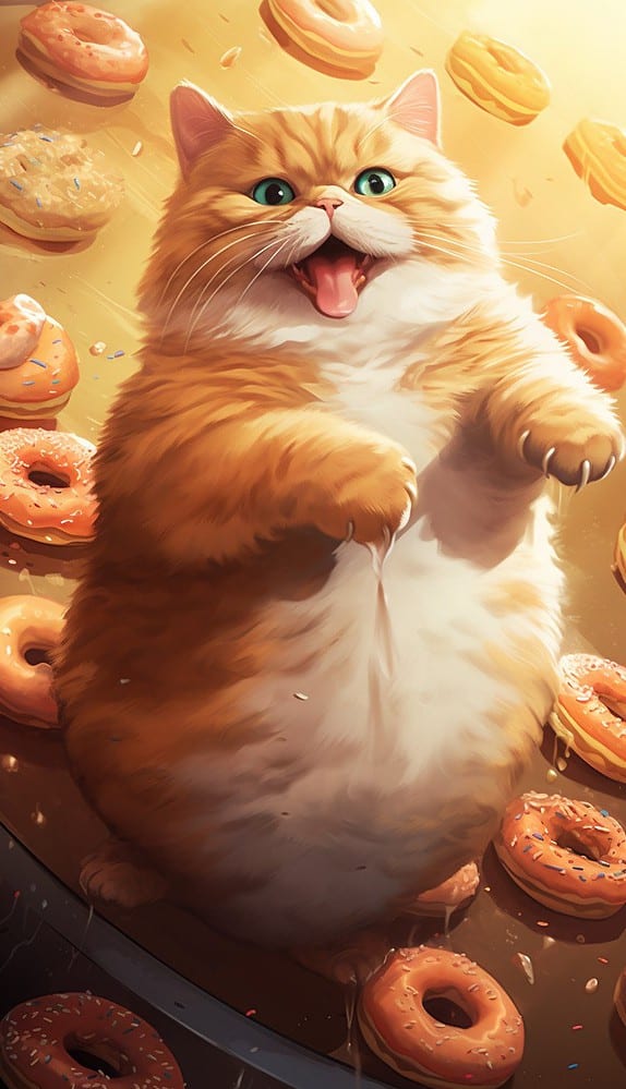 cat eats donuts 03